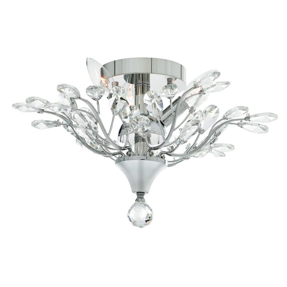 CWI Lighting Ivy 3 Light Drum Shade Metal Flush Mount in Chrome