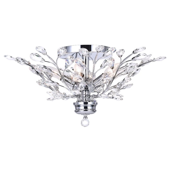 CWI Lighting Ivy 6 Light Transitional Metal Flush Mount in Chrome