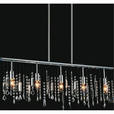 CWI Lighting Janine 5 Light Down Transitional Metal Chandelier in Chrome