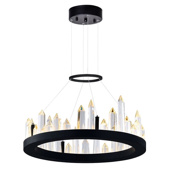 CWI Lighting Juliette Transitional Metal LED Chandelier in Black