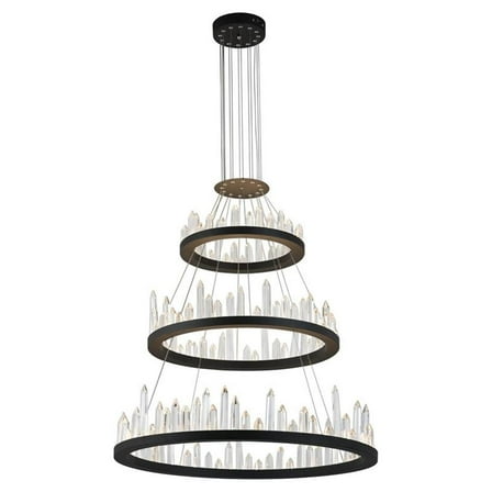 CWI Lighting Transitional Metal LED Chandelier in Black