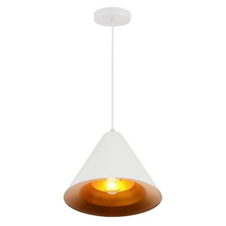 CWI Lighting Keila 1 Light Down Contemporary Metal Pendant in Matte White/Gold