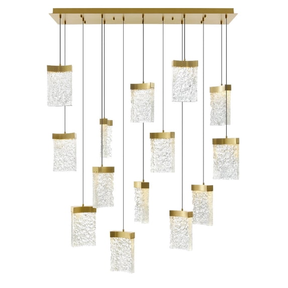 CWI Lighting Lava Integrated LED Brass Chandelier