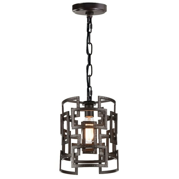 CWI Lighting Litani 1 Light Down Contemporary Metal Chandelier in Brown