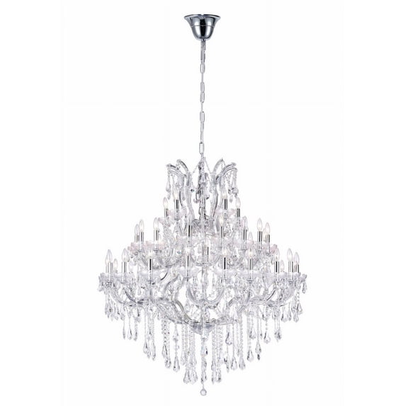 CWI Lighting Maria Theresa 33 Light Up Traditional Metal Chandelier in Chrome