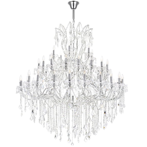 CWI Lighting Maria Theresa 49 Light Up Traditional Metal Chandelier in Chrome
