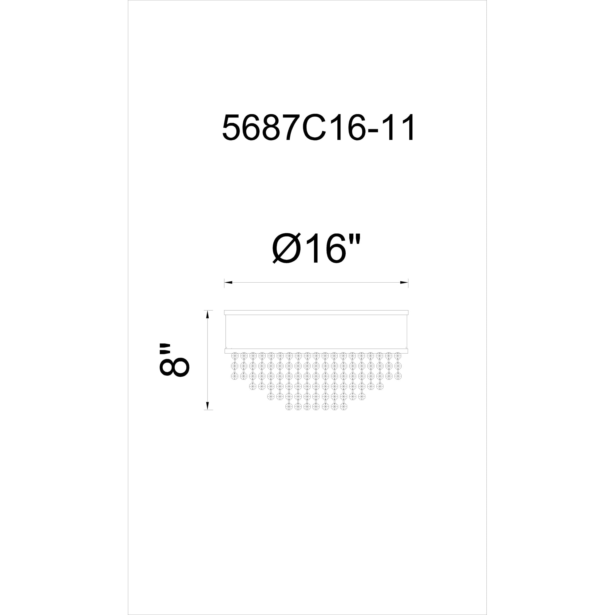 Medina Elegance 16" Crystal Black Drum LED Flush Mount