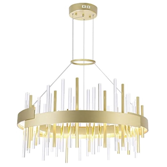 CWI Lighting Millipede 26 in LED Satin Gold Chandelier - Satin Gold