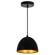 CWI Lighting Modest 1 Light Down Contemporary Metal Mini Pendant in Black