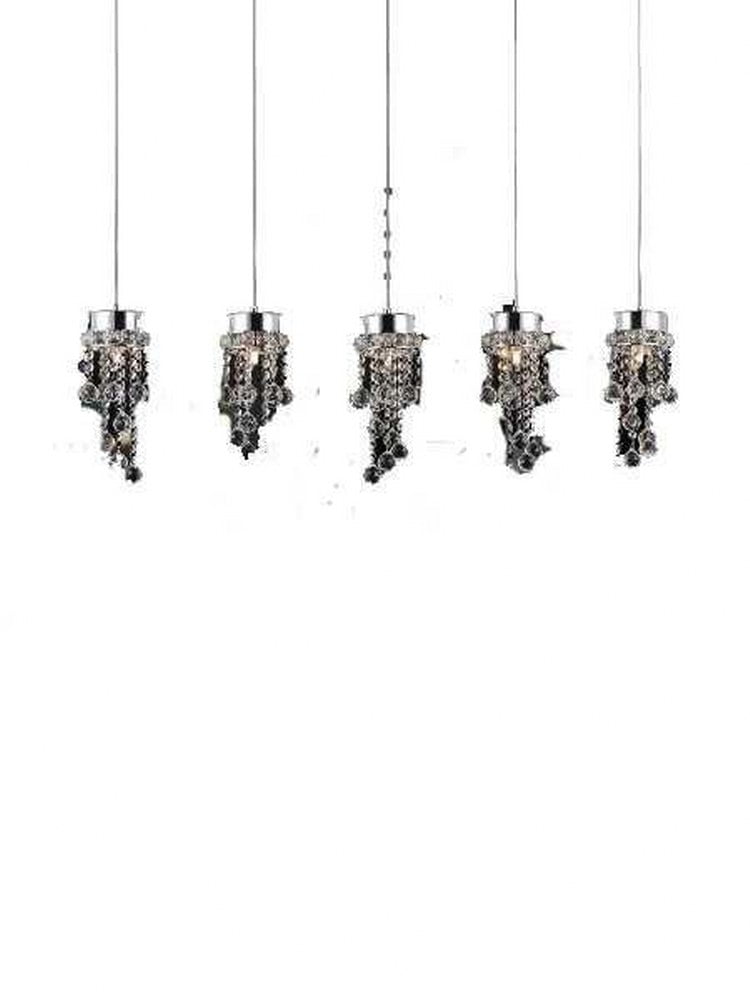 Elegant Crystal Cascade Globe Pendant in Chrome Finish