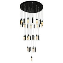 CWI Lighting  Olinda 37 Light LED Integrated Metal Chandelier in Black