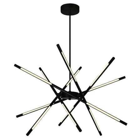 CWI Lighting Oskil 6 Light LED Integrated Metal Chandelier in Black