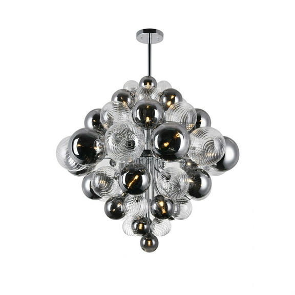 CWI Lighting Pallocino 27 Light Contemporary Metal Chandelier in Chrome