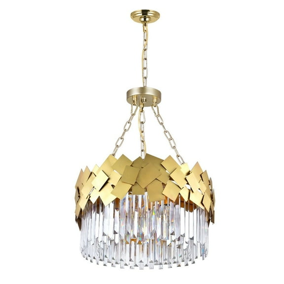 CWI Lighting Panache 6 Light Down Contemporary Metal Chandelier in Gold
