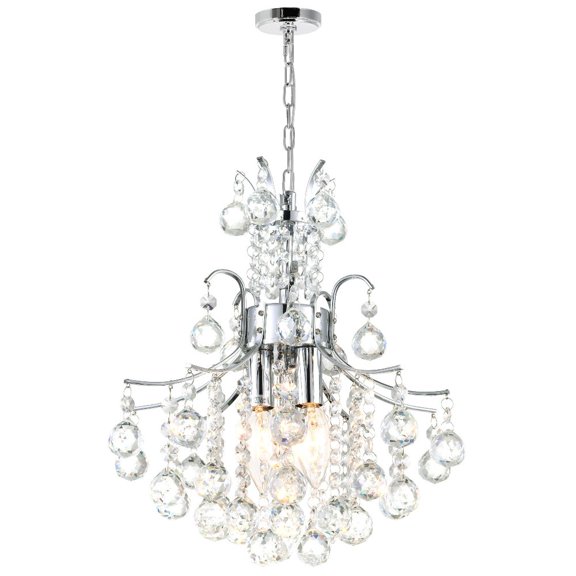 CWI Lighting Princess 3 Light Transitional Metal Mini Chandelier in Chrome