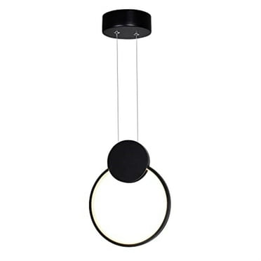 CWI Lighting Pulley 1 Light Integrated LED Metal Mini Pendant in Black