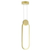 CWI Lighting Pulley Integrated LED Metal Mini Pendant in Satin Gold