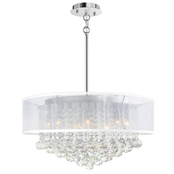 CWI Lighting Radiant 12 Light Drum Shade Metal Chandelier in Chrome