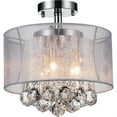 thumbnail image 1 of CWI Lighting Radiant 3 Light Drum Shade Metal Flush Mount in Chrome, 1 of 2