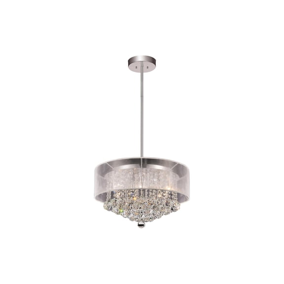 CWI Lighting Radiant 9 Light Drum Shade Metal Chandelier in Chrome