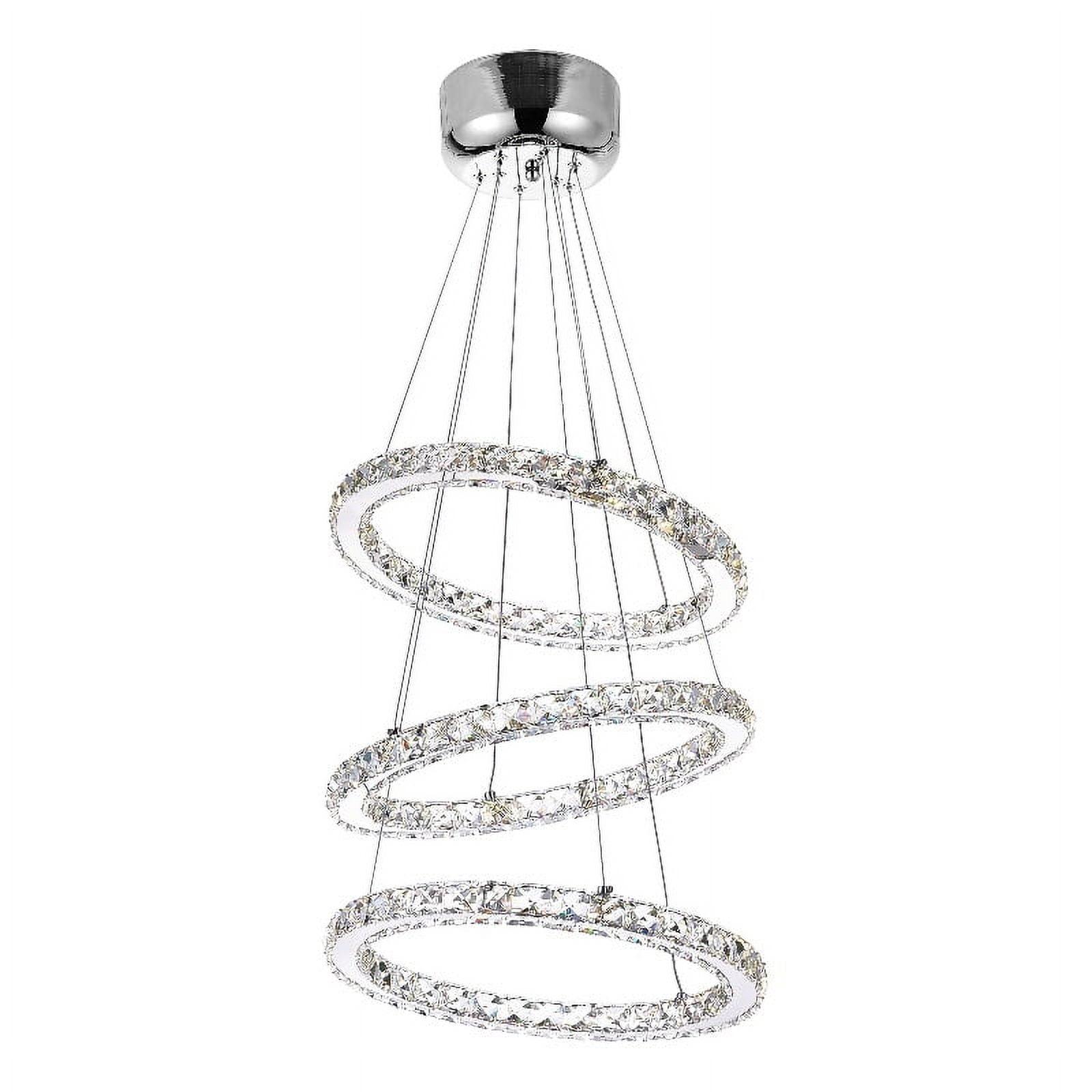 CWI Lighting Ring Transitional Metal LED Chandelier in Chrome