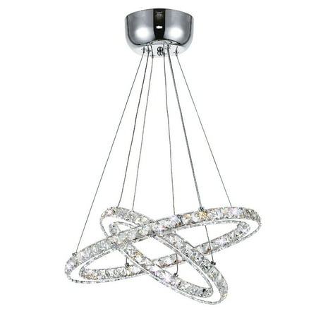 CWI Lighting Ring Transitional Metal LED Chandelier in Chrome