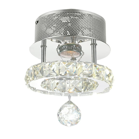 CWI Lighting Ring Transitional Metal LED Flush Mount in Chrome