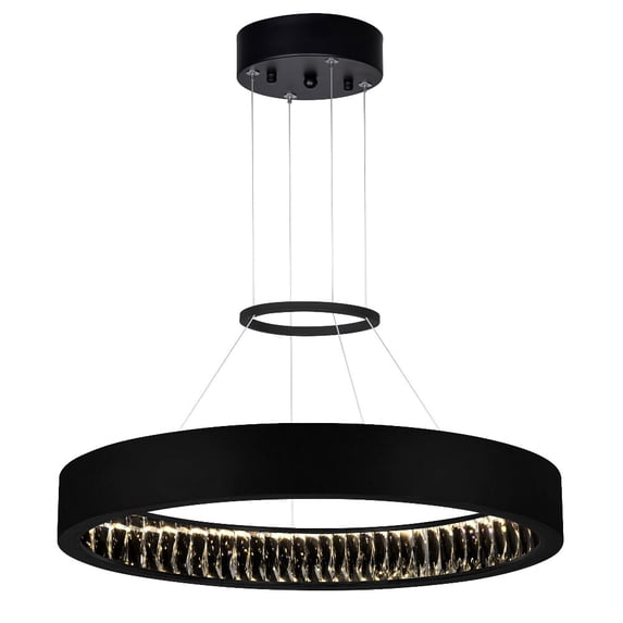 CWI Lighting Rosalina Contemporary Metal LED Chandelier in Matte Black