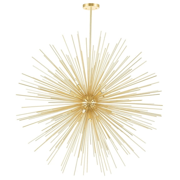 CWI Lighting Savannah 14 Light Contemporary Metal Chandelier in Gold Leaf