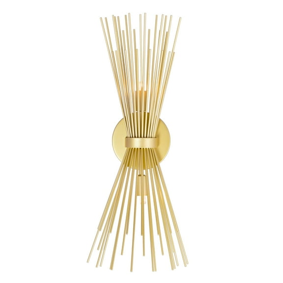 CWI Lighting Savannah 2 Light Contemporary Metal Wall Sconce in Gold Leaf