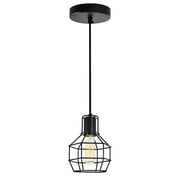 CWI Lighting Secure 1 Light Down Farmhouse Metal Mini Pendant in Black