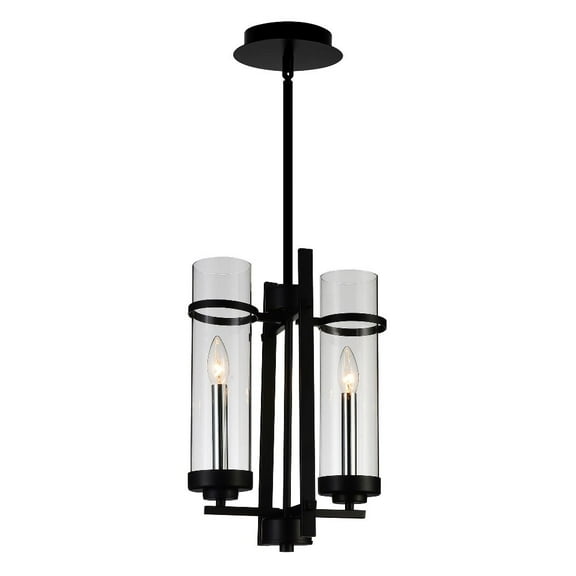 CWI Lighting Sierra 2 Light Up Contemporary Metal Mini Pendant in Black