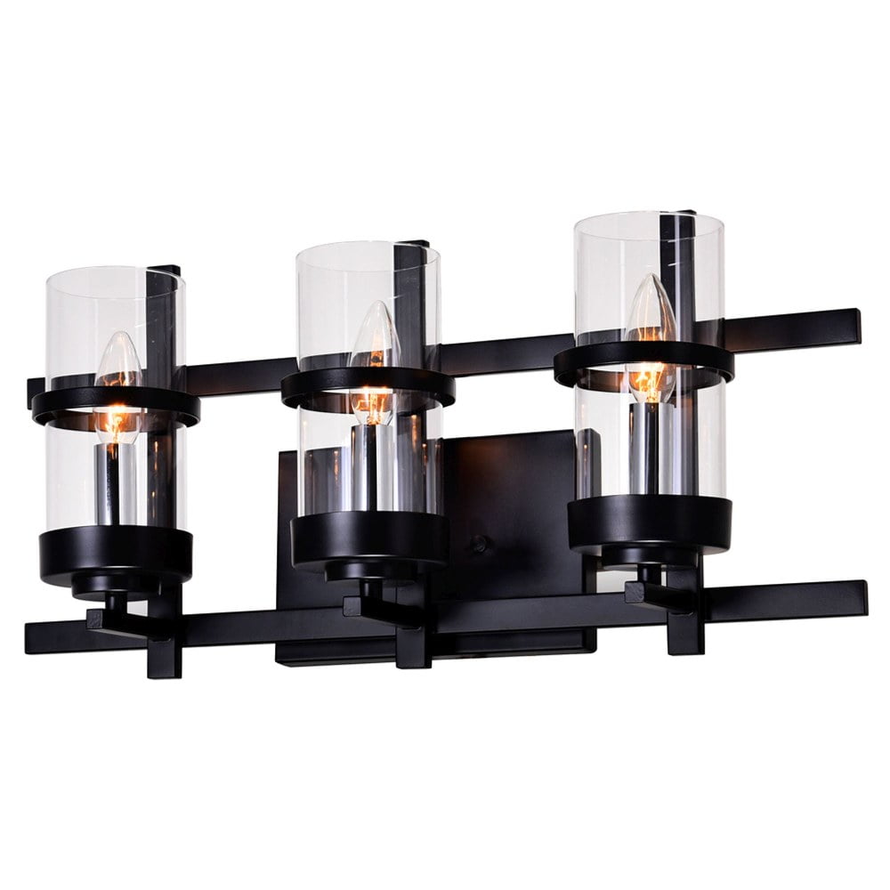 CWI Lighting Sierra 3 Light Contemporary Metal Wall Sconce in Black