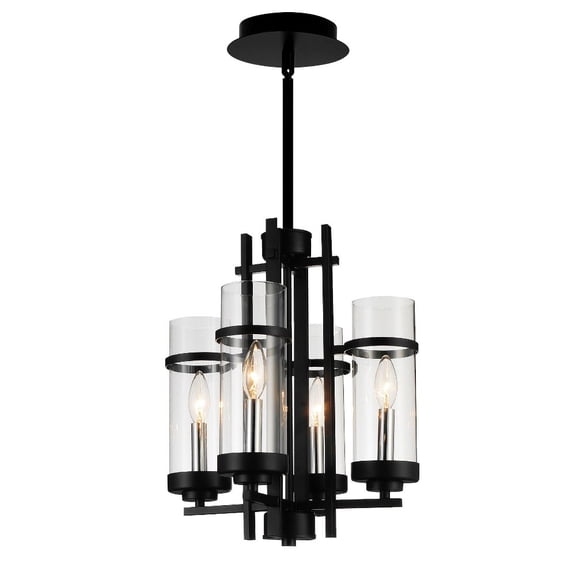 CWI Lighting Sierra 4 Light Up Contemporary Metal Mini Pendant in Black