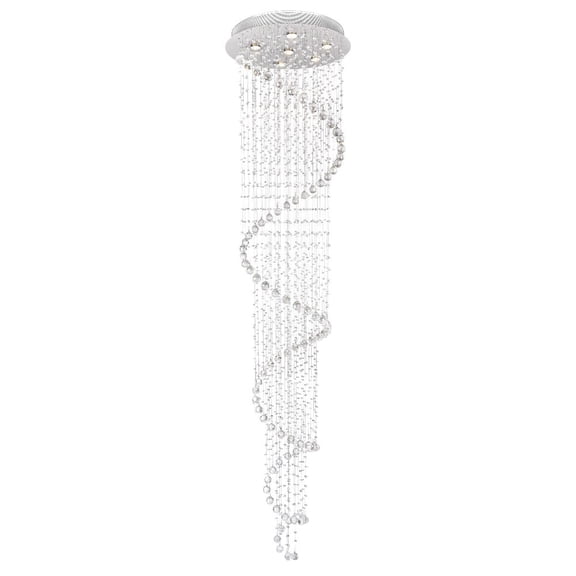 CWI Lighting Spiral 6 Light Transitional Metal Flush Mount Light in Chrome