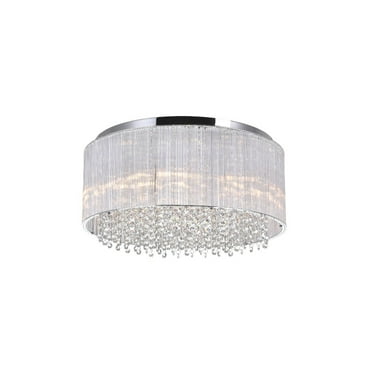 CWI Lighting Spring Morning 9 Light Drum Shade Metal Flush Mount in Chrome