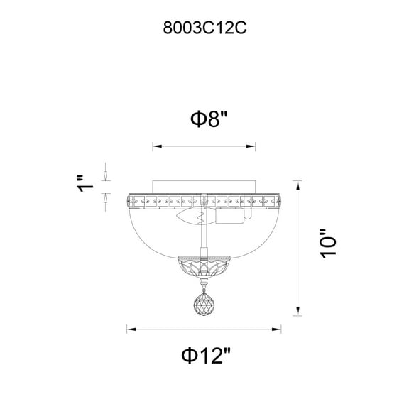 CWI Lighting Stefania 3 Light Metal Bowl Flush Mount in Chrome