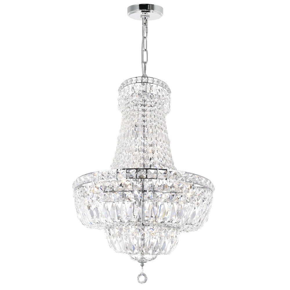 Stefania Chrome Crystal 31" Grand Entryway Chandelier