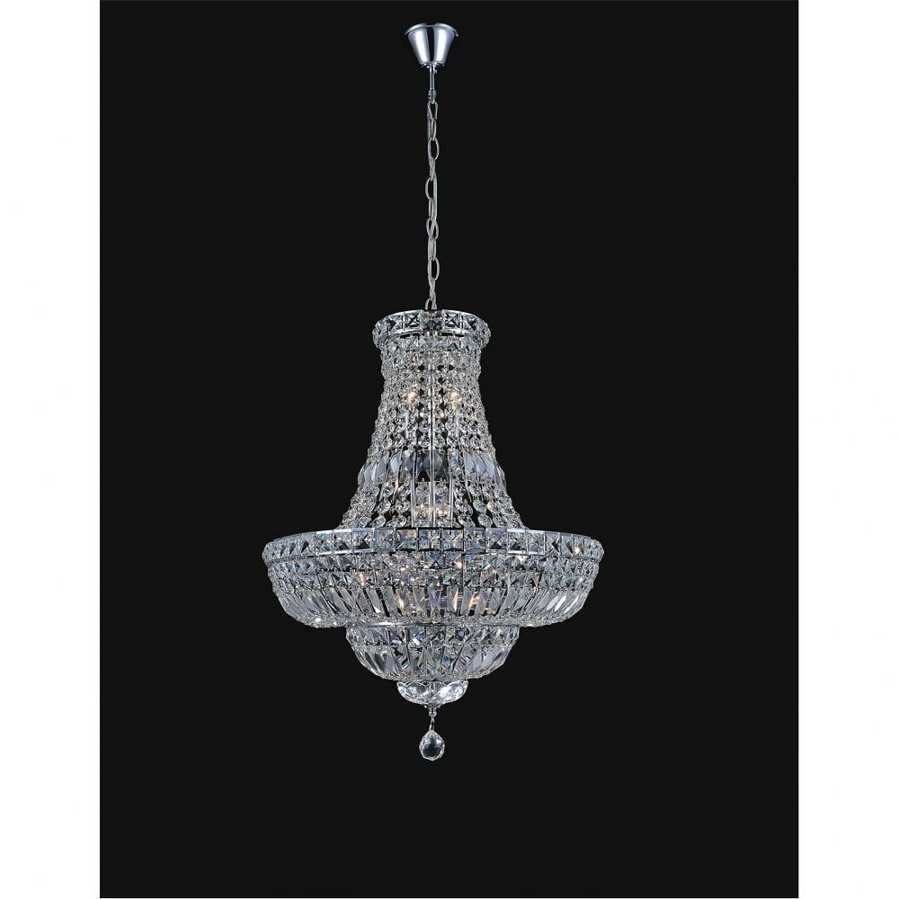 Stefania Chrome Crystal 31" Grand Entryway Chandelier