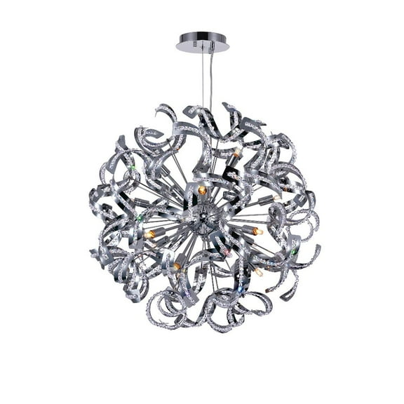CWI Lighting Swivel 14 Light Contemporary Metal Chandelier in Chrome