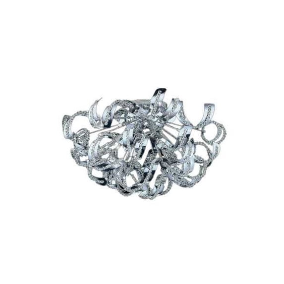 CWI Lighting Swivel 9 Light Contemporary Metal Flush Mount in Chrome