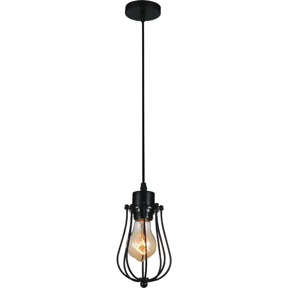 Tomaso Sleek Black Mini Pendant with Adjustable Downrod