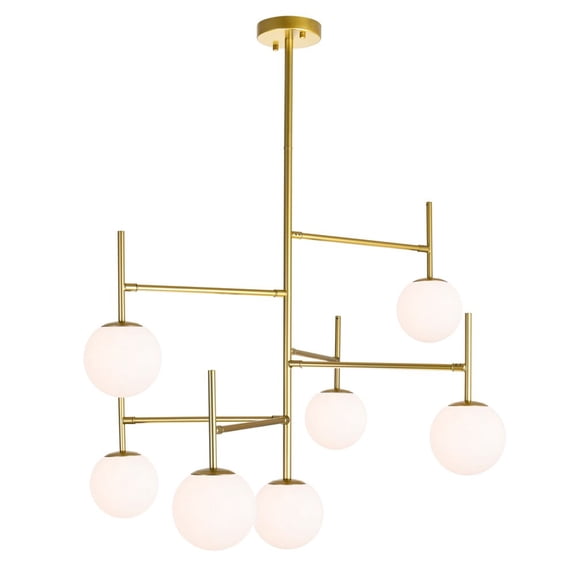 CWI Lighting Tourch 7 Light Contemporary Metal Chandelier in Medallion Gold