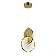 CWI Lighting Tranche Metal LED Mini Pendant in Brushed Brass