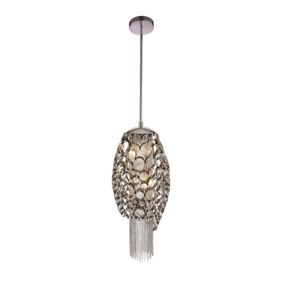 CWI Lighting Victoria 2 Light Drum Shade Metal Mini Pendant in Chrome