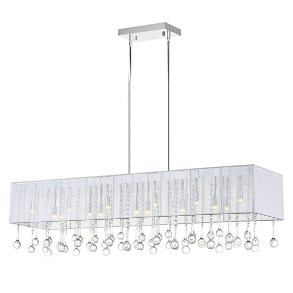 CWI Lighting Water Drop 17 Light Metal Chandelier with Drum Shade in Chrome