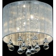 thumbnail image 1 of CWI Lighting Water Drop 4 Light Metal Flush Mount with Drum Shade in Chrome, 1 of 5