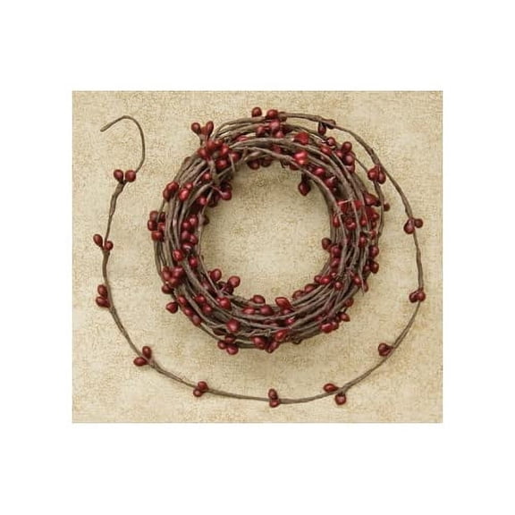 CWI Pip Berry Garland - 18 ft - Artificial Garland for Mantle, Arch, Table, and Entryway - Burgundy