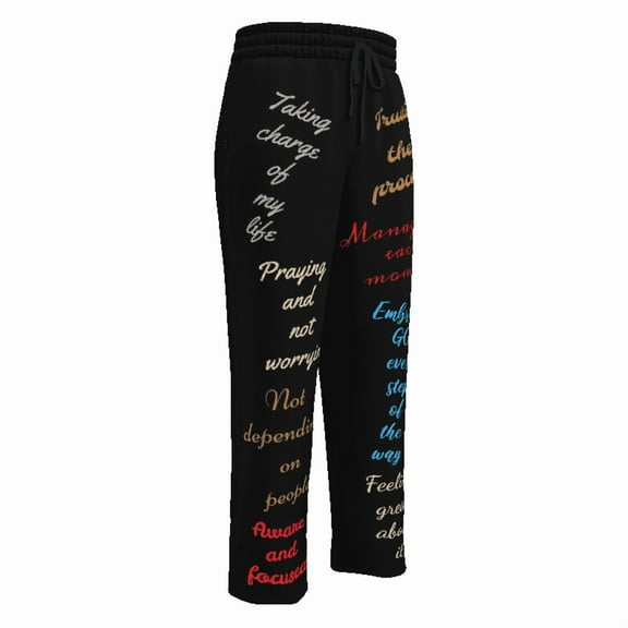 CWMBS by Tae’ Store: Wordy Wit It Wide Leg Cursive Joggers, All-Over Print Unisex Wide-Leg Joggers