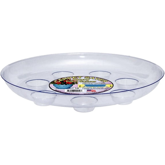 CWP Heavy Gauge Footed Plastic Saucer, Clear, 10-Inch"